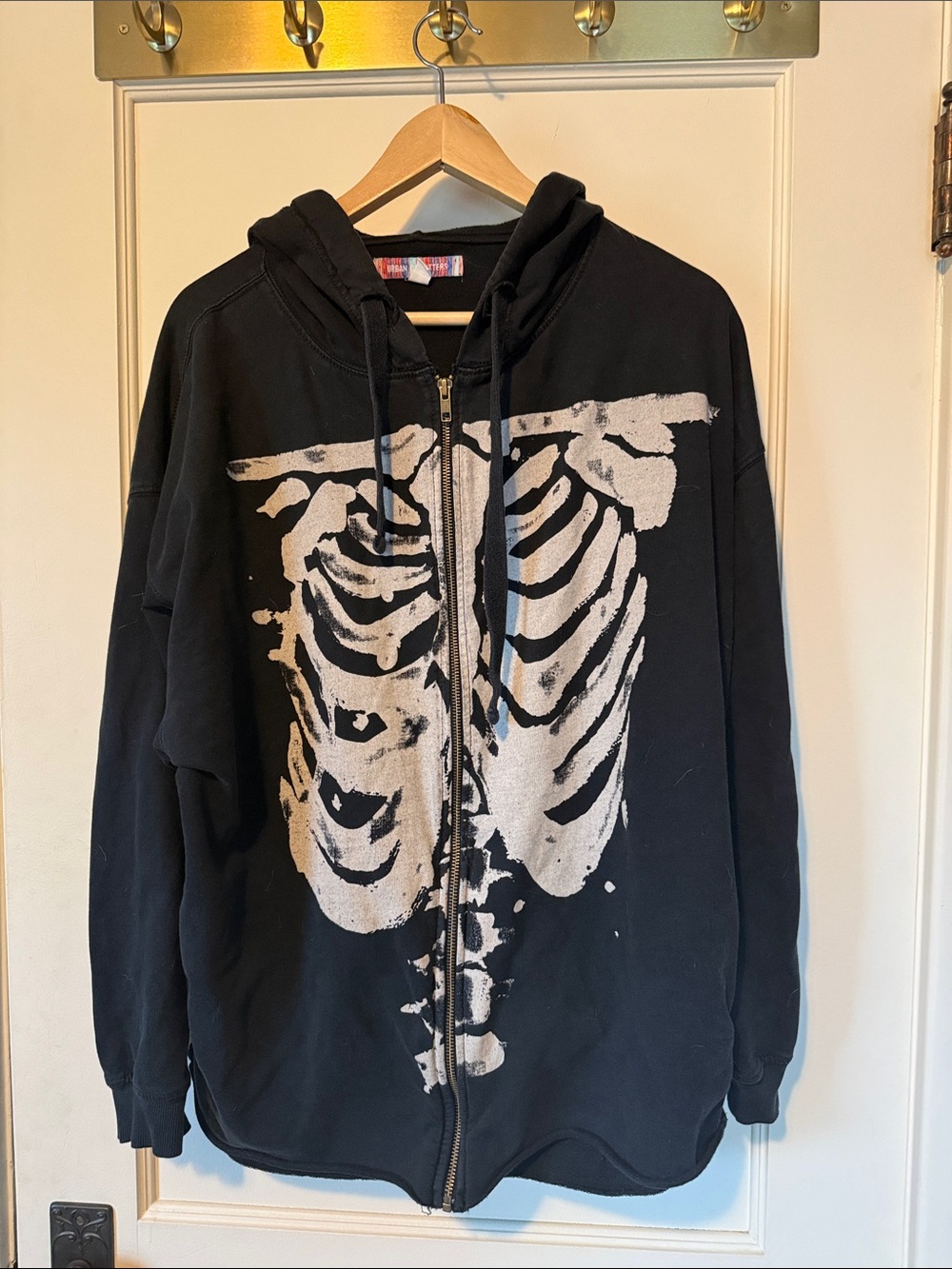 Urban outfitters black skeleton hoodie size medium